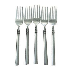 Set of 5 Oneida Tortola Salad Forks Forged Stainless Steel